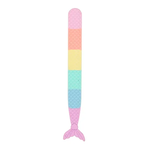 Braccialetto a Scatto in Silicone a Sirena per Bambini Cartone Animato Principessa Coda di Sirena Bracciale Sfumatura Arcobaleno Scaglie di Pesce per Festa Regalo Ragazza
