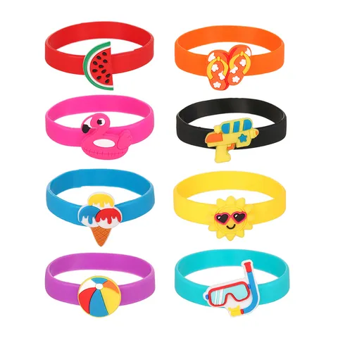 Süße Cartoon Silikon Armband Kinder Sommer Beach Sport Armband PVC Charme Gummi Handgelenk Gurt Kinder Schmuck Geschenk