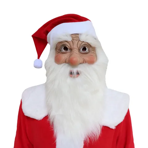 Funny Santa Claus Latex Mask Full Headwear Christmas Halloween Party Cosplay Costume Festival Props