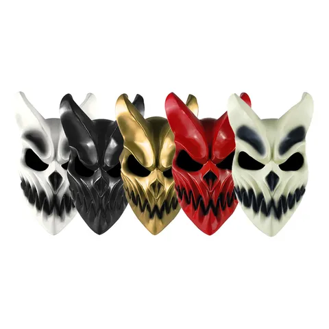 PVC Deathcore Demon Mask Scary Skull Full Face Halloween Party Cosplay Costume Prop Festival Decorative Mask