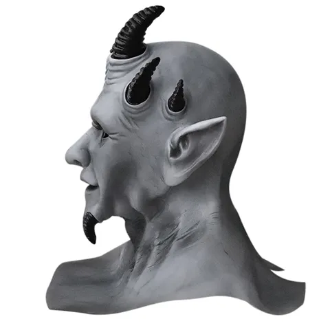 Dark Demon Latex Mask Halloween Cosplay Horror Devil Headgear Creepy Monster Full Head Cover Party Costume Props