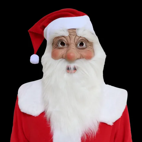 Funny Santa Claus Latex Mask Full Headwear Christmas Halloween Party Cosplay Costume Festival Props