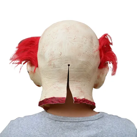 Máscara de Látex de Payaso Brillante LED Pelo Rojo Máscara de Disfraz de Terror de Miedo para Fiesta de Halloween