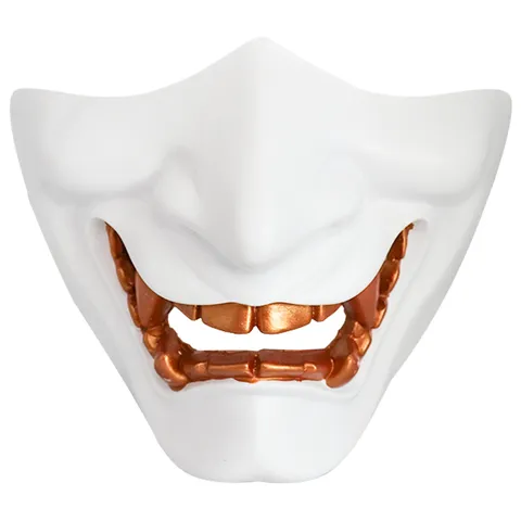 Halloween Party Hannya Mask Japanese Traditional Ghost Half Face Mask Horror Cosplay Costume Props Unisex