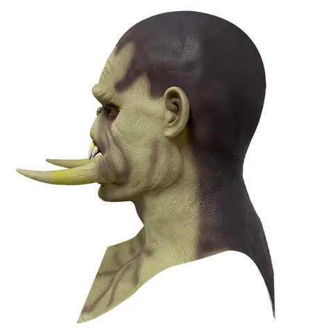 Halloween Horror Ork Masker Creepy Latex Monster Hoofdtooi Met Grote Slagtanden Eng Kostuum Feest Rekwisieten Accessoires