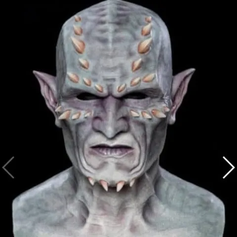Dark Demon Latex Mask Halloween Party Cosplay Horror Full Head Monster Costume Prop Devil Creepy Headwear