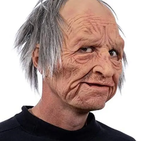 Halloween Old Man Mask Latex Realistic Elderly Grandpa Grandma Face Mask Costume Party Novelty Cosplay Props