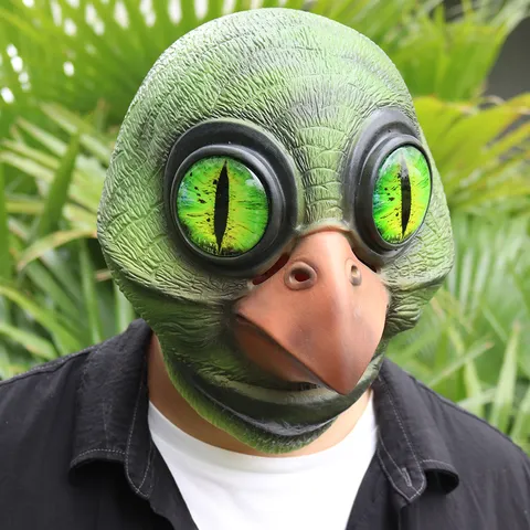 Halloween Latex Großäugige Vogel Monster Maske Lustige Alien Papagei Tier Kopfbedeckung Süße Kostüm Party Cosplay Requisite