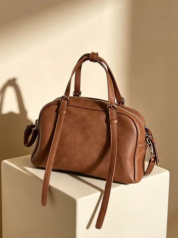 Bolso Tote de Cuero PU Minimalista para Mujer Gran Capacidad Bolso de Hombro Cruzado Moda Casual Bolso de Mano Urbano