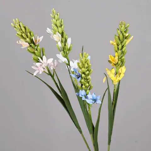 Artificial Tuberose Hyacinth Silk Flower Single Branch Fake Floral Stem For Home Decor Wedding Party Floral Arrangement
