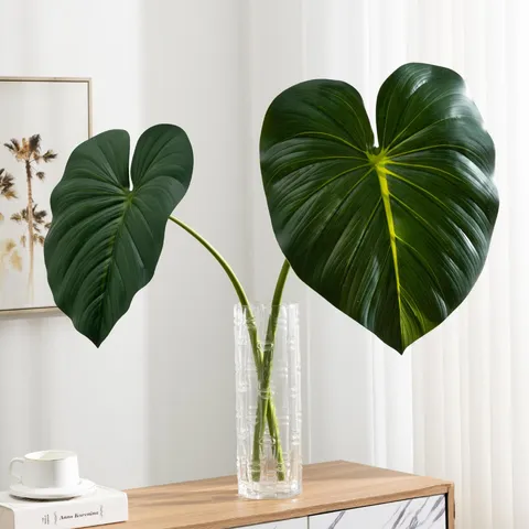 Artificial Monstera Philodendron Leaf Green Plant Fake Tropical Leaves For Home Decor Wedding Micro Landscape Landscaping