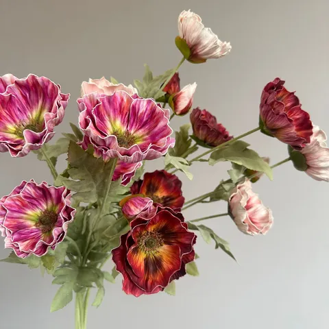 Artificial Poppy Flower EVA Touch Simulated Floral Arrangement Home Decor Artificial Flower Stem