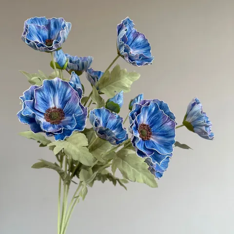 Artificial Poppy Flower EVA Touch Simulated Floral Arrangement Home Decor Artificial Flower Stem