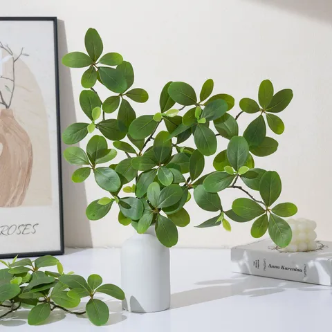 Artificial Greenery Branch Plastic Silk Flower Plant Wall Material Fake Leaf Home Decor Natural Botanical Style
