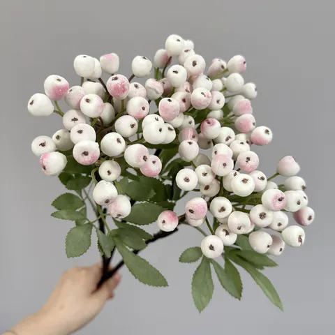 Artificial Blueberry Branch Frosted Wild Berry Fake Tree Stem Simulated Flower Home Decor Photography Prop