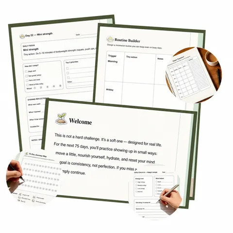 Undated Daily Planner Spiral Bound Habit Tracker Journal Office School Stationery Notebook For Time Management