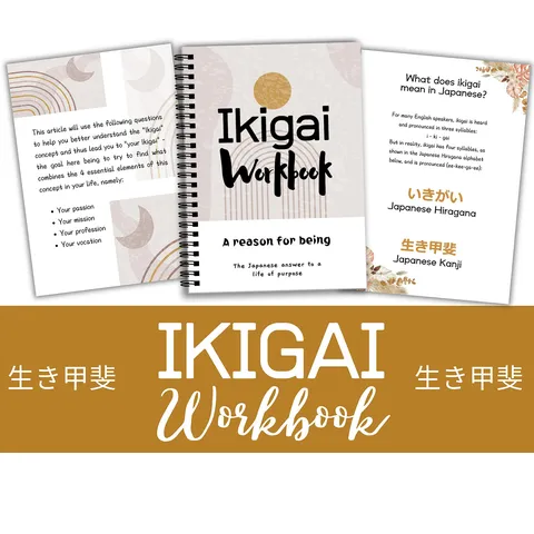 Japanischer Stil Dekompression Heilung Ikigai Arbeitsbuch Notizbuch Spiralgebunden Tägliches Journal Büro Briefpapier