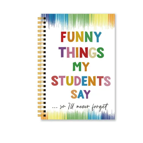 Minimalist Spiral Notebook Teacher Student Writing Journal Colorful Letter Printed Paper Diary For Office School
