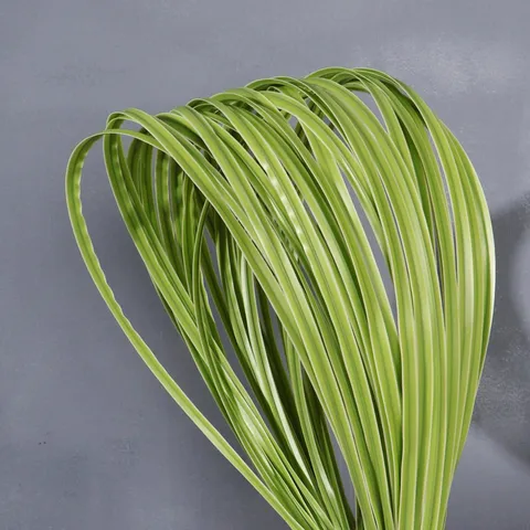 Artificial Sword Grass Leaves Faux Saltwater Plant Green Line PVC Iron DIY Wedding Floral Arrangement Home Decor