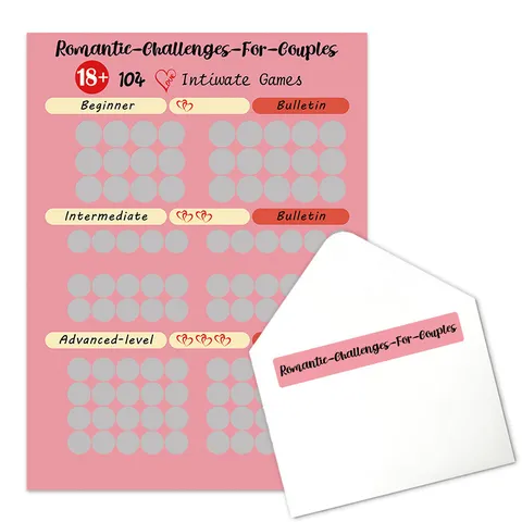 Romantic Scratch Off Poster For Couples Date Ideas Challenges Adult Interactive Game Poster With Envelope Gift