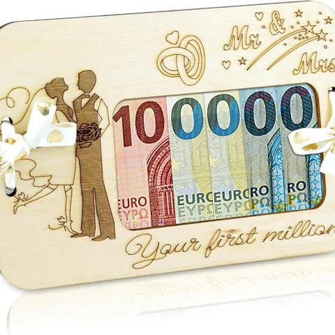 Wooden Cash Gift Box Creative Money Holder With Ribbon Birthday Wedding Party Gift Wooden Craft Desktop Decor