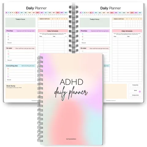 Spiral Bound Daily Planner Notebook Gradient Painted Cover Schedule Organizer For Office School Note Taking