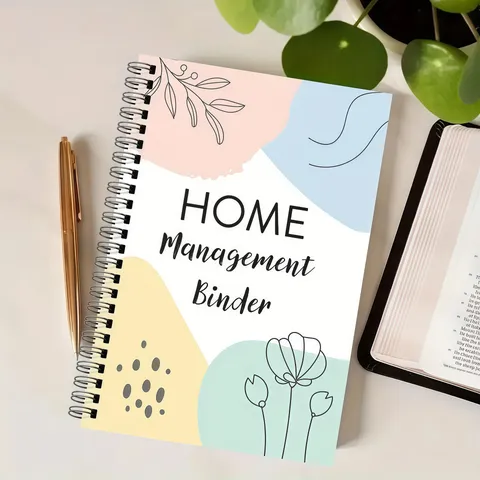 Home Management Binder Loose Leaf Notebook Spiral Bound Planner Organizer For Office School Supplies