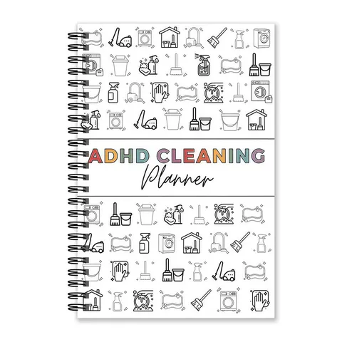 Pianificatore di Pulizie ADHD Taccuino Rilegato a Spirale Programma Giornaliero Settimanale Di Pulizie Domestiche Diario Per Ufficio Casa Scuola