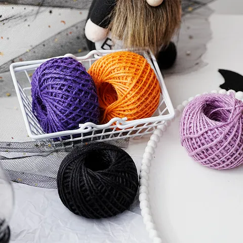 Halloween Colorful Jute Cord Spooky Theme Multi Color Twine String For Craft Packing Tag Garland Party Decor Materials