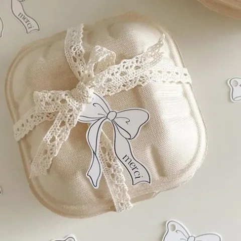 Minimalistische Kartonpapier Geschenkanhänger Schwarz Schleife Buchstaben Digital Gedruckt Dekoration Verpackungsetiketten Zubehör