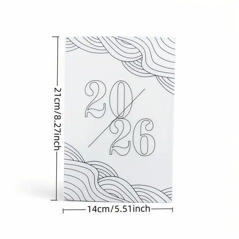 2026 Planner Coloring Calendar Creative Illustration Monthly Weekly Daily Planner Notebook Paper Office School Supplies