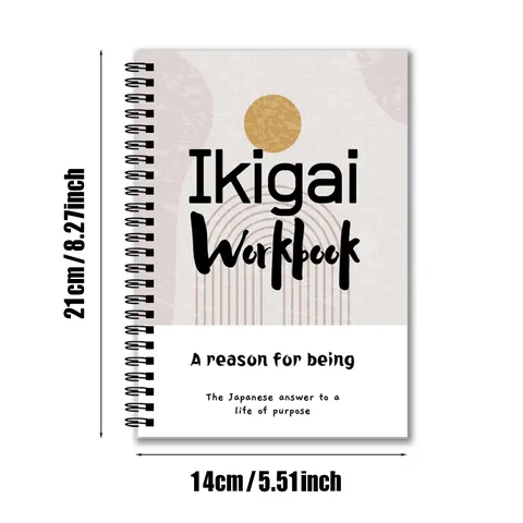 Japanischer Stil Dekompression Heilung Ikigai Arbeitsbuch Notizbuch Spiralgebunden Tägliches Journal Büro Briefpapier