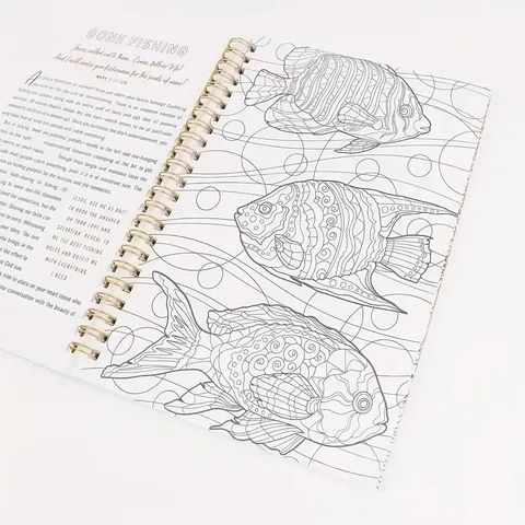 Devotional Coloring Book Botanical Floral Hand Drawn Illustrations Spiral Bound Notebook Christian Faith Journaling Book