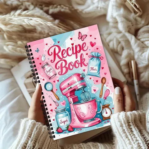 Recipe Book Cute Baking Theme Spiral Bound Notebook Lined Journal For Cooking Recipes Daily Notes And Writing