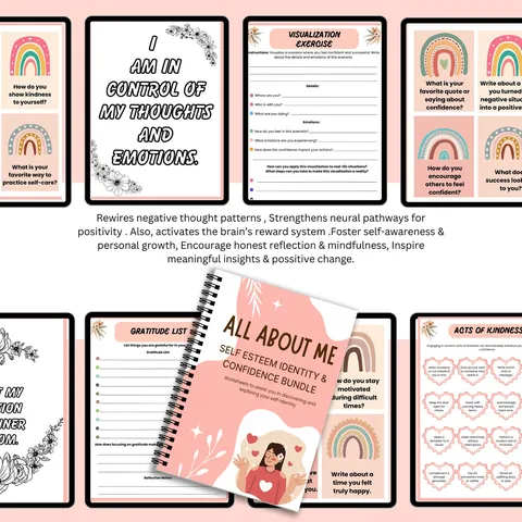 All About Me Self Esteem Identity And Confidence Spiral Notebook Journal Daily Writing Notebook For Personal Growth