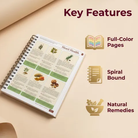 The Natural Healing Handbook A5 Notebook Spiral Bound Coated Paper Botanical Floral Wellness Journal Daily Planner