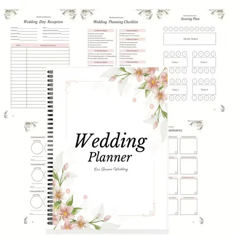 Wedding Planner Notebook Spiral Bound To Do List Checklists Organizer With Floral Cover For Wedding Planning And Events