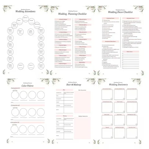 Wedding Planner Notebook Spiral Bound To Do List Checklists Organizer With Floral Cover For Wedding Planning And Events