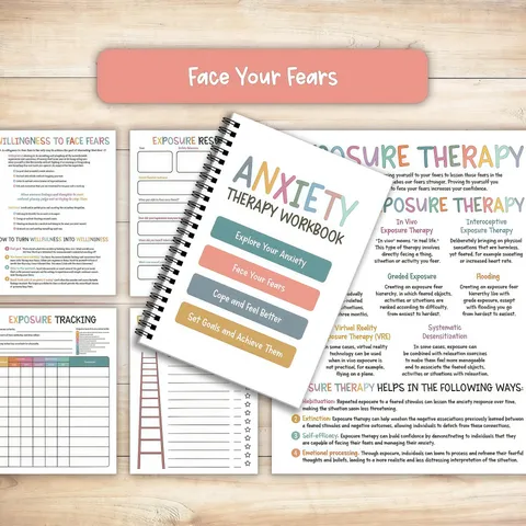 Angst Therapie Arbeitsbuch Psychische Gesundheit Tagebuch Emotionsregulation Notizbuch