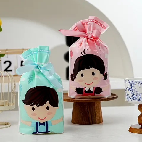 Sacchetto con Coulisse in Plastica per Bambini con Personaggi dei Cartoni Animati per Festa di Compleanno Confezione di Caramelle