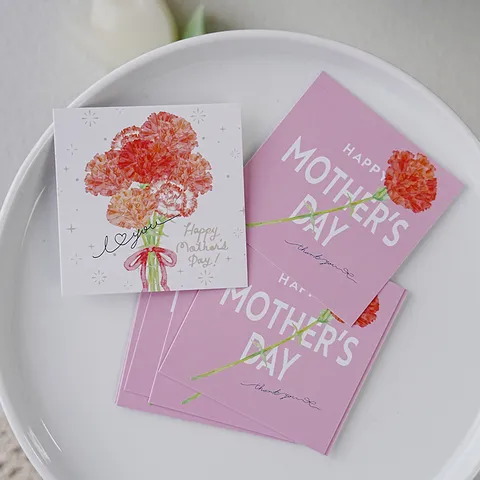 Muttertag Grußkarten Tulpe Nelke Muster Bedruckt Kunstdruckpapier Wunsch Botschaft Karte Geschenk Verpackung Dekoration Anhänger
