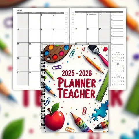 2025 2026 Teacher Planner A5 Spiral Notebook Weekly And Monthly Academic Planner Teacher Schedule Book For Office School
