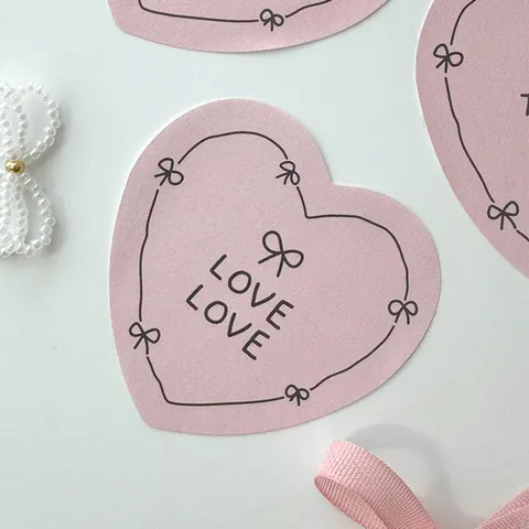 Ins Style Hand Drawn Bowknot Heart Adhesive Stickers Girly Scrapbooking Diary Decorative Sealing Labels Photo Wall Journaling Stationery Sticker