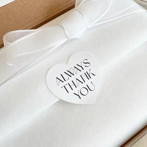 Minimalistisch Modern Selbstklebendes Papier Herz Geschenk Siegel Aufkleber Farbgedruckt Danke Buchstaben Abziehbilder Für Muttertag Bäckerei DIY Verpackung Dekoration