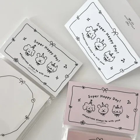 Simpatici Cartoni Animati Cartoncino Pieghevole Carte Intestate Per Cottura Regalo Confezione Fiocco Orso Animale Grafica Stampata Regalo Confezione Etichette Carte