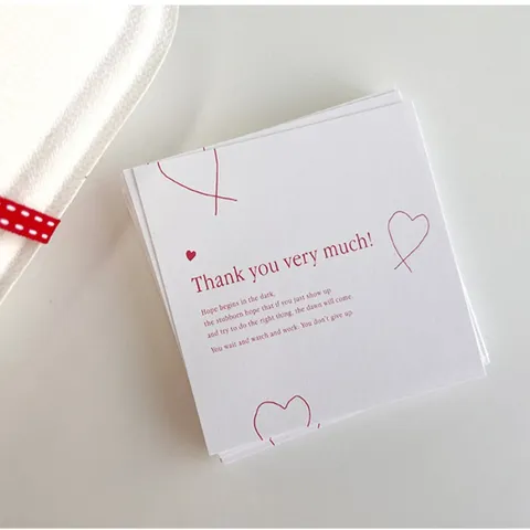 Tarjetas de Felicitación de Agradecimiento Cuadradas de Papel Estucado Estilo Ins Patrón de Corazón Rojo Notas de Mensaje Mini Cartulina para Regalo Ramo Boda Cumpleaños Decoración