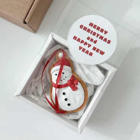 Merry Christmas And Happy New Year Rond Cadeau Décoration Sceaux Étiquettes Autocollants Papier Couché Autocollant Imprimé en Couleur Enveloppe Sceau Fête Boulangerie Boîte Décor