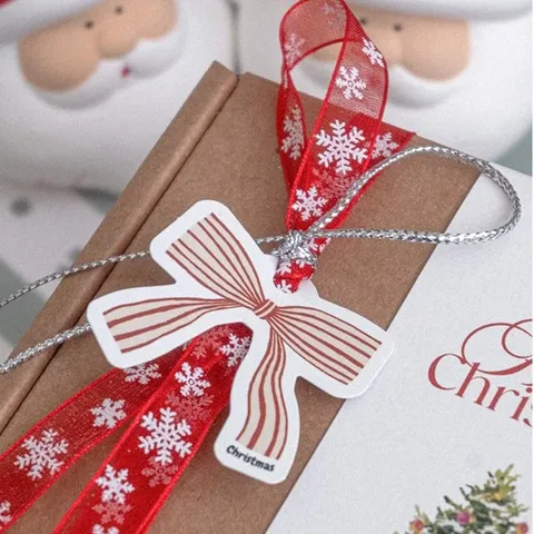 Cinta de Embalaje de Gasa de Navidad Estampado Copo de Nieve Cintas de Regalo Adorno Decorativo Para Decoración Fiesta