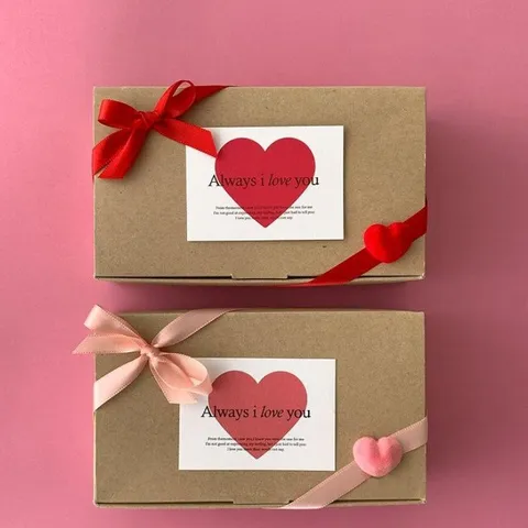 Romantic Art Paper Heart Shape Message Gift Cards Creative Digital Printed Blessing Greeting Tag For Valentine Birthday Flower Gift Wrapper Decoration