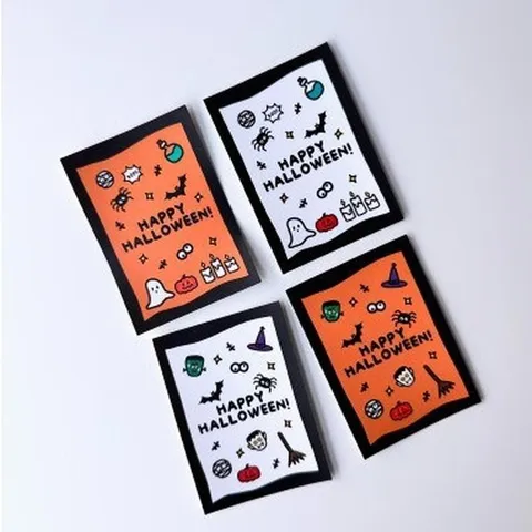 Biglietti Auguri Halloween Happy Halloween Messaggio Carta Zucca Fantasma Cartone Animato Festa Decorazione Grazie Regalo Carta Patinata Stampato Confezione